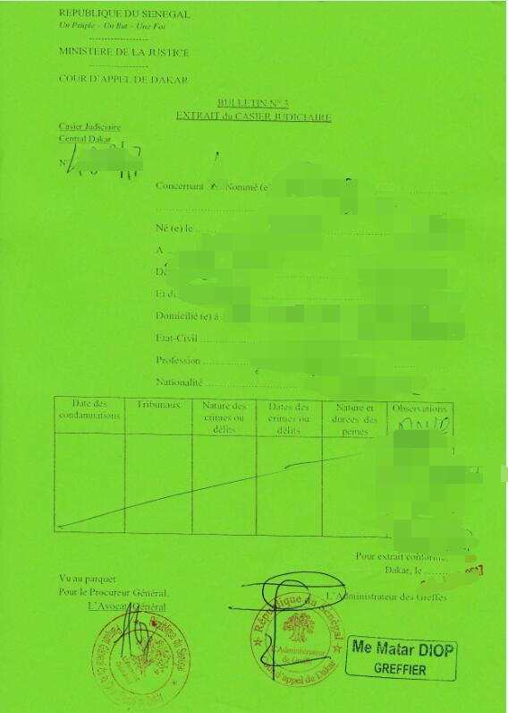 塞内加尔无犯罪